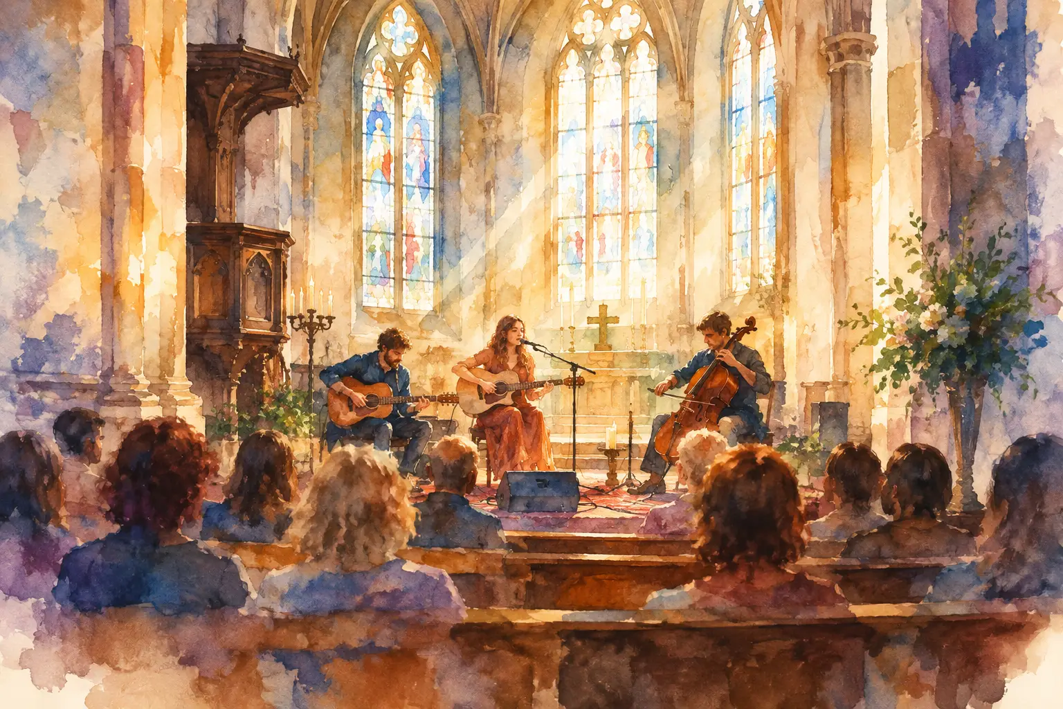 Akoestiek live optredens in een kerkzaal