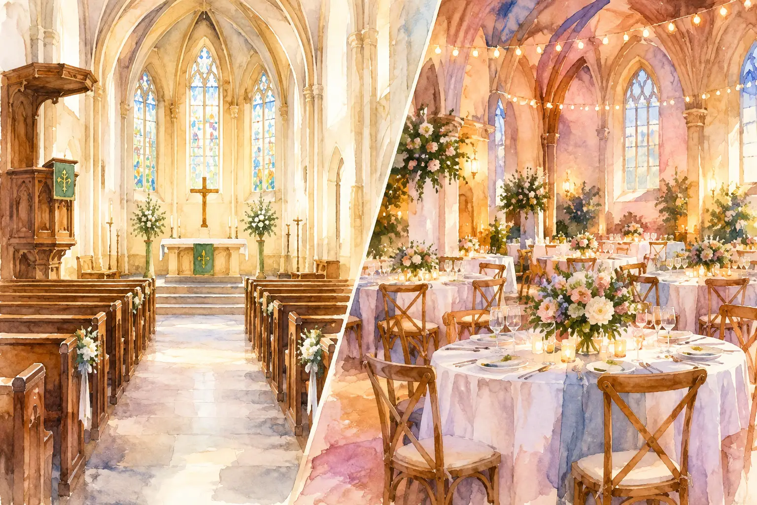 Kerkzaal versus feestzaal vergelijken voor uw feest