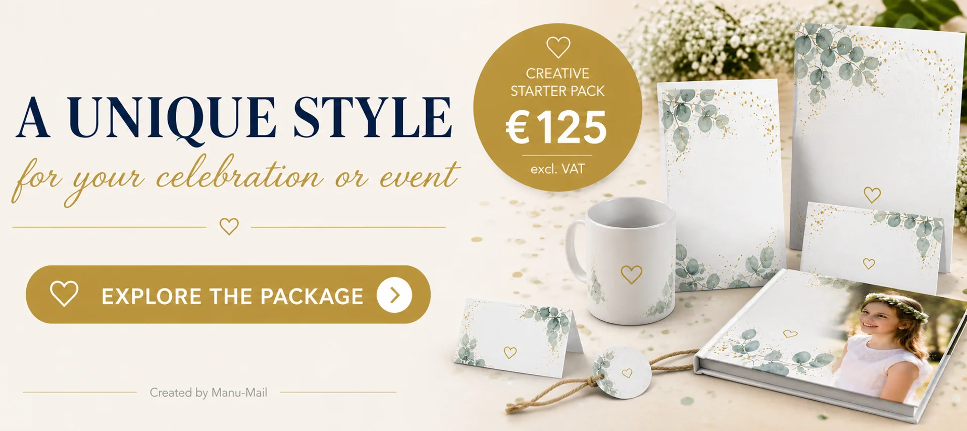 A unique style for your party or event – creative starter package by Manu-Mail