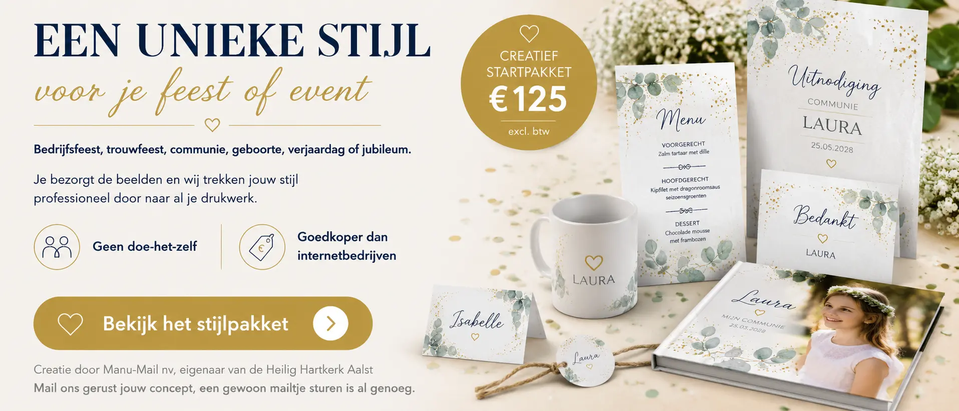 Een unieke stijl voor je feest of event – creatief startpakket door Manu-Mail